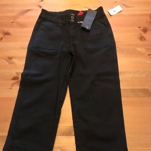 High waisted straight leg cropped pants